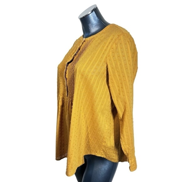 J.JILL Yellow Mustard Tunic Boho Long Sleeve Peasant Blouse Top Size XS Petite - Picture 4 of 16